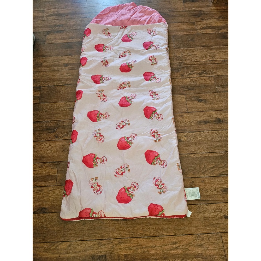 Strawberry Shortcake Slumber Bag Kids 57x27 Pink Polka Dot Sleeping Bag